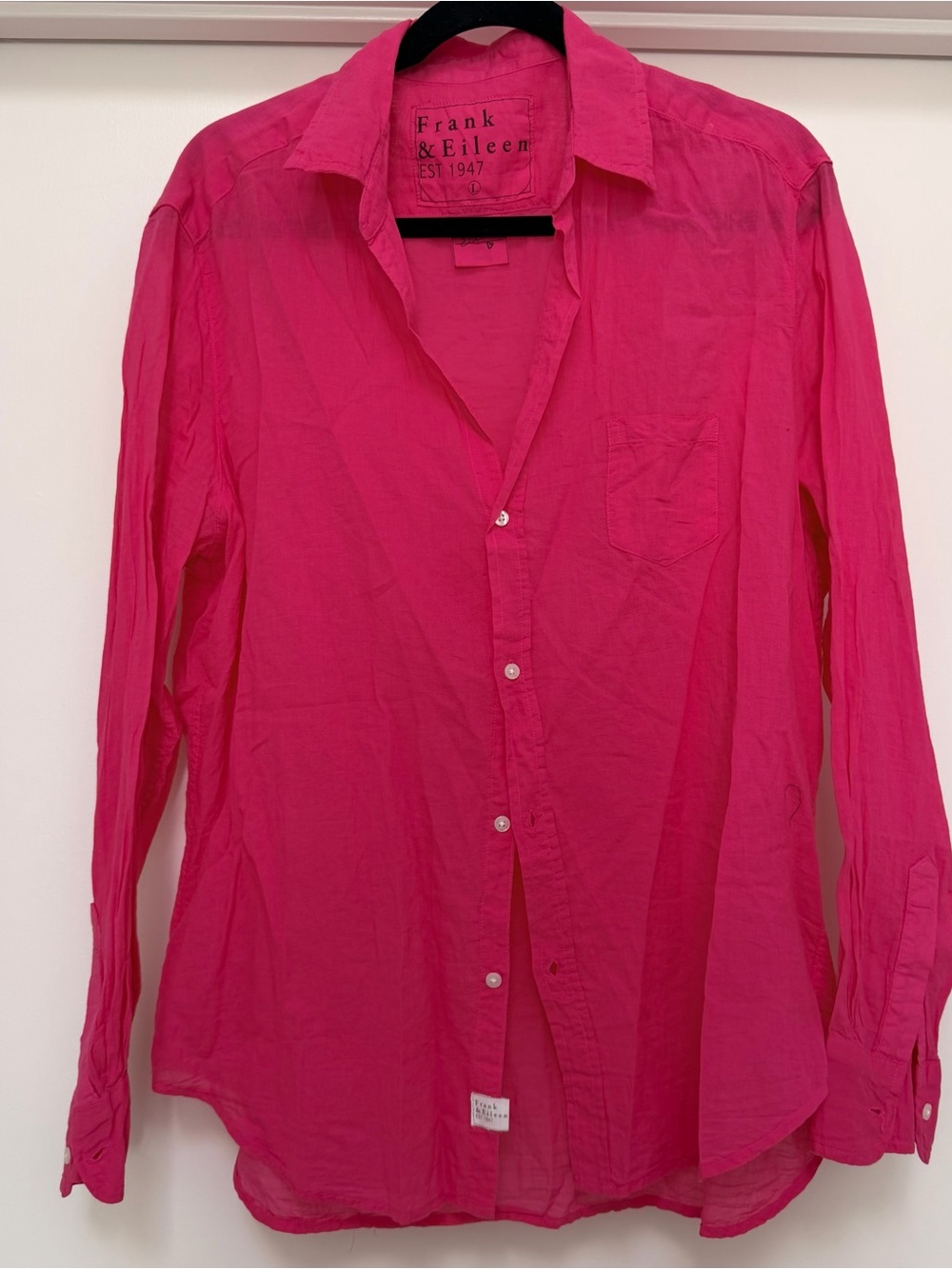 Frank & Eileen Hot Pink Button-Up Shirt